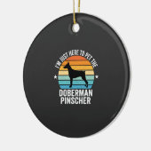 Aai de Dobermann Pinscher Retro Keramisch Ornament (Links)