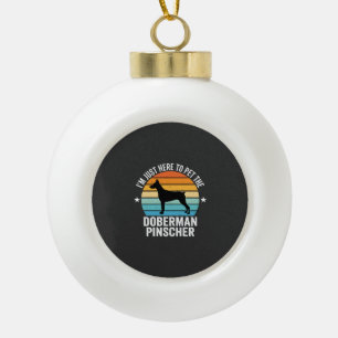 Aai de Dobermann Pinscher Retro Keramische Bal Ornament