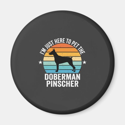 Aai de Dobermann Pinscher Retro Magneet (Voorkant)