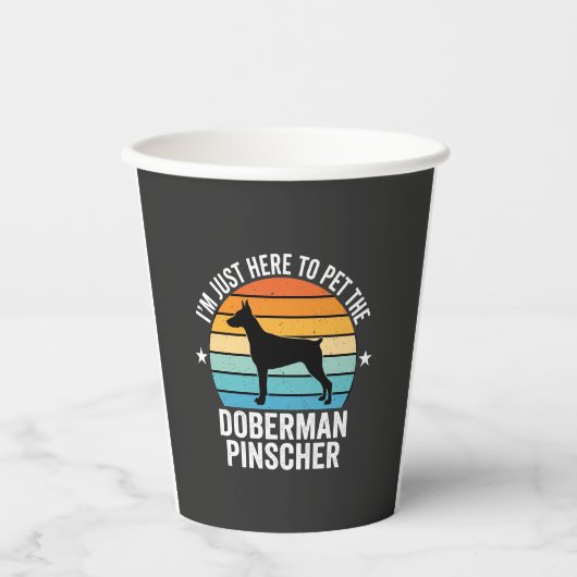 Aai de Dobermann Pinscher Retro Papieren Bekers (Voorkant)
