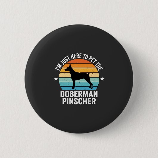 Aai de Dobermann Pinscher Retro Ronde Button 5,7 Cm (Voorkant)