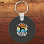 Aai de Dobermann Pinscher Retro Sleutelhanger (Voorkant)