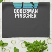 Aai de Dobermann Pinscher Retro Theedoek (Gevouwen)