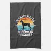 Aai de Dobermann Pinscher Retro Theedoek (Verticaal)