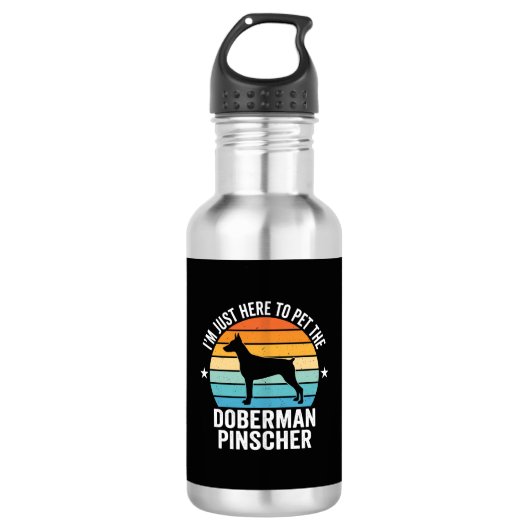 Aai de Dobermann Pinscher Retro Waterfles (Voorkant)