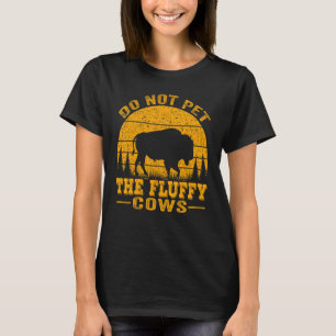 Aai de Fluffy Koeien Niet, Bison Retro Vintage T-shirt