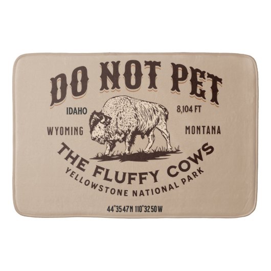 Aai de Fluffy Koeien Niet Yellowstone Bizon Grappi Badmat (Voorkant)