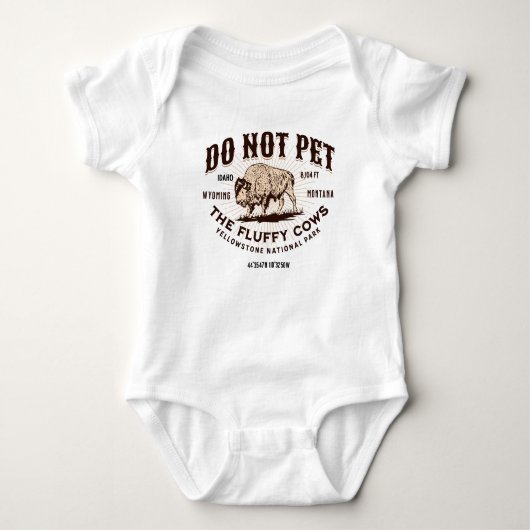 Aai de Fluffy Koeien Niet Yellowstone Bizon Grappi Romper (Voorkant)