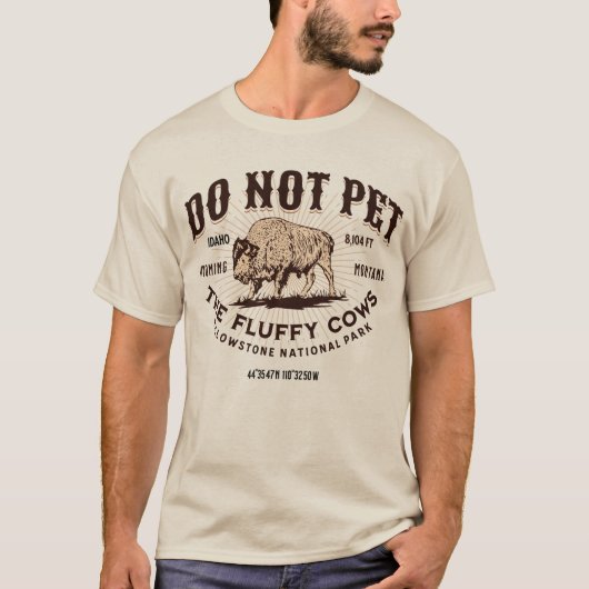 Aai de Fluffy Koeien Niet Yellowstone Bizon Grappi T-shirt (Voorkant)