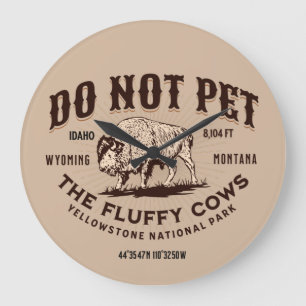 Aai de Fluffy Koeien Niet Yellowstone National 3 Grote Klok