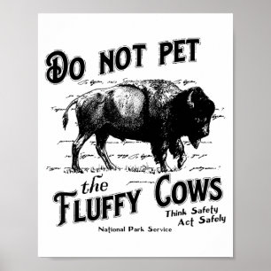 Aai de Pluizige Koeien Niet Amerikaanse Bizon Vint Poster