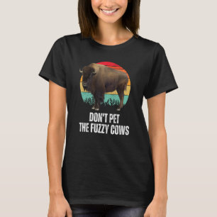 Aai de wollige koeien niet Retro Bison Buffalo Nat T-shirt