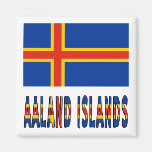 Aaland Eilandenvlag Aaland Eilanden Vlagkleuren Magneet