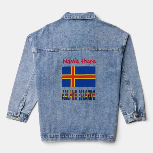 Aaland Islands and Ålander Flag Personalized Women Denim Jacket (Achterkant)
