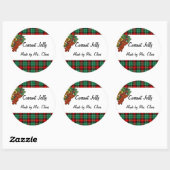 Aalbessen Groen Rood Plaid Aangepaste Vakantie Rec Ronde Sticker (Vel)