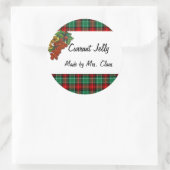 Aalbessen Groen Rood Plaid Aangepaste Vakantie Rec Ronde Sticker (Tas)