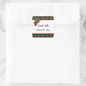 Aalbessen Groen Rood Plaid Aangepaste Vakantie Rec Vierkante Sticker (Tas)