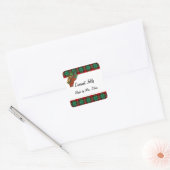 Aalbessen Groen Rood Plaid Aangepaste Vakantie Rec Vierkante Sticker (Envelop)
