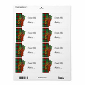 Aalbessen Rood Groen Plaid Vakantie Recept Labels (Full Sheet)