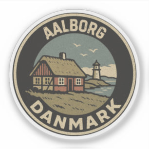 Aalborg, Denemarken Danmark Sticker