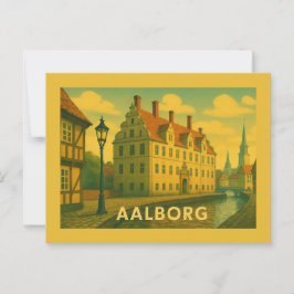 Aalborg Denemarken Stadsgezicht Briefkaart