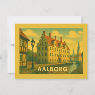 Aalborg Denemarken Stadsgezicht Briefkaart