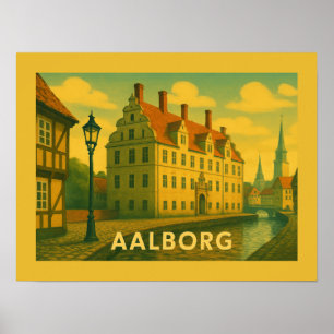 Aalborg Denemarken Stadsgezicht Poster
