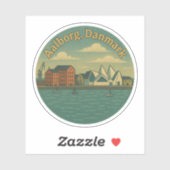 Aalborg Denemarken Stadsgezicht Sticker (Vel)