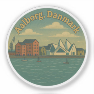 Aalborg Denemarken Stadsgezicht Sticker