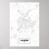 Aalborg, Denemarken (zwart op wit) Poster (Voorkant)