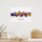 Aalborg Denmark Skyline Poster (Keuken)