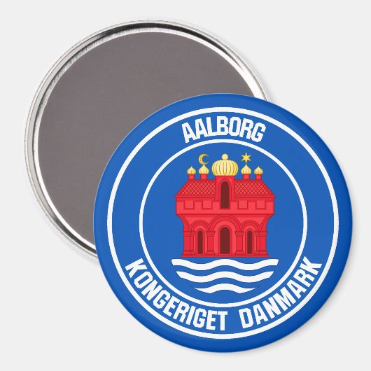 Aalborg Round Emblem Magneet (Voorkant / Achterkant)