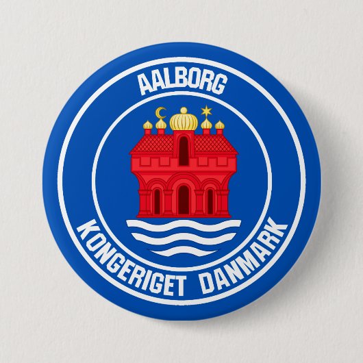 Aalborg Round Emblem Ronde Button 7,6 Cm (Voorkant)