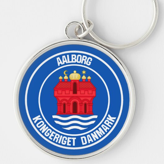 Aalborg Round Emblem Sleutelhanger (Voorkant)