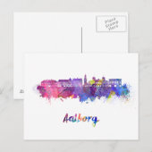 Aalborg skyline in watercolor briefkaart (Voorkant / Achterkant)