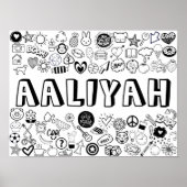 'AALIYAH'-kleurenweergave Poster (Voorkant)