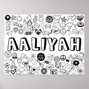 'AALIYAH'-kleurenweergave Poster