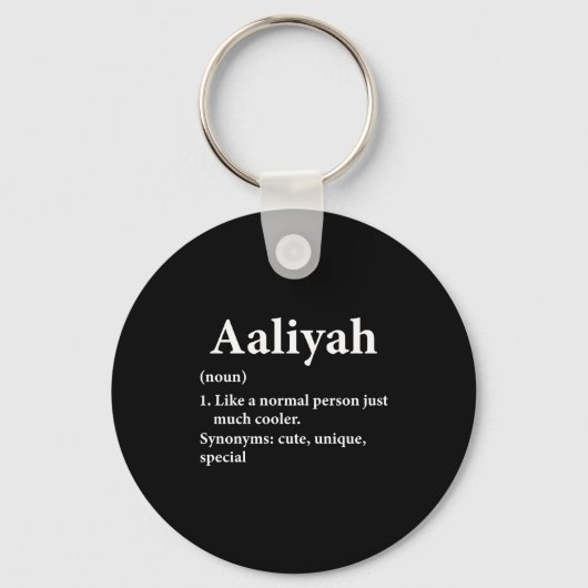 Aaliyah naam definitie grappig D Sleutelhanger (Voorkant)