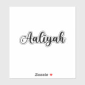 Aaliyah Naam - Handgeschreven kalligrafie Sticker (Vel)
