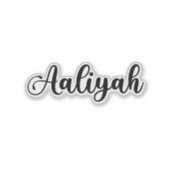 Aaliyah Naam - Handgeschreven kalligrafie Sticker (Voorkant)