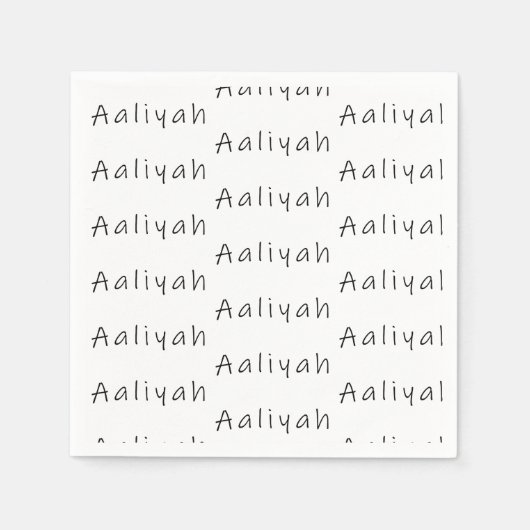 Aaliyah-naam Servet (Voorkant)