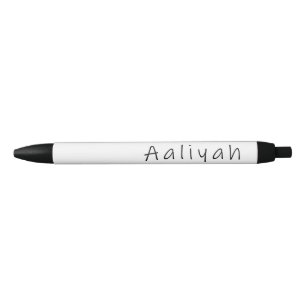 Aaliyah-naam Zwarte Inkt Pen