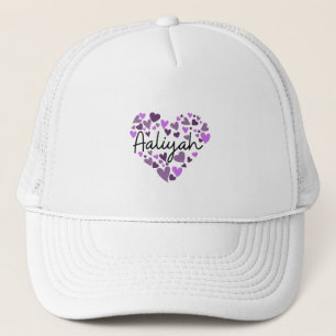 Aaliyah, paarse harten trucker pet
