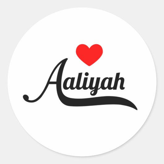 Aaliyah Ronde Sticker (Voorkant)