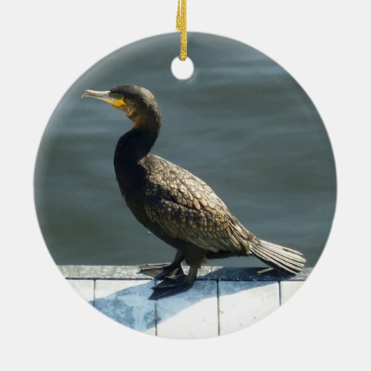 aalscholver keramisch ornament (Achterkant)