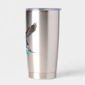 Aalscholver op de rotsen geïsoleerde drinkbeker (Links)