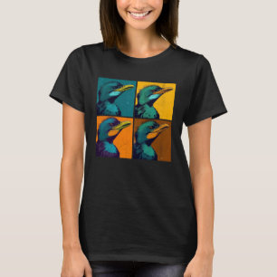 Aalscholver Pop Illustratie Kleurrijke Dierlijke V T-shirt