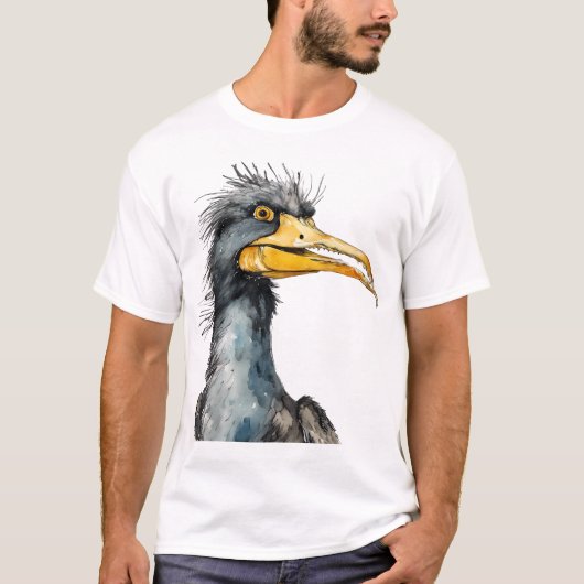 Aalscholver Vogel T-shirt (Voorkant)