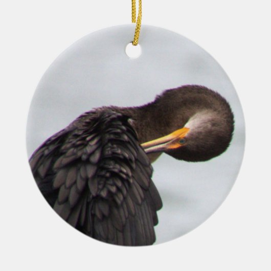 Aalscholver Vogelornament Keramisch Ornament (Voorkant)