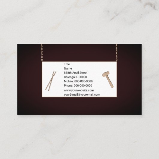 aambeeld visitekaartje (Achterkant)